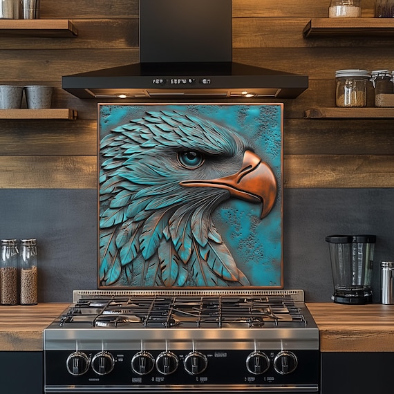 Teal Eagle Tempered Glass Kitchen Backsplash: Heat & Shatter Resistant