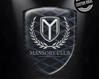 Mansory 3D Print Flat Surface Tuning Emblem, Epoxy Resin Dome Sticker, All sizes Logo for interior, Exterior, Tuning, Laptop, Phone, Glass