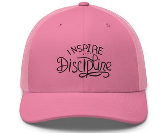 Inspire Discipline Trucker Hat Motivational Hat Inspirational Positive Mindset Mesh Back Cap