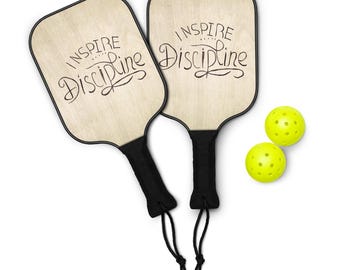 Inspire Discipline Wooden Pickleball Paddle Set – Motivational Sports Gift