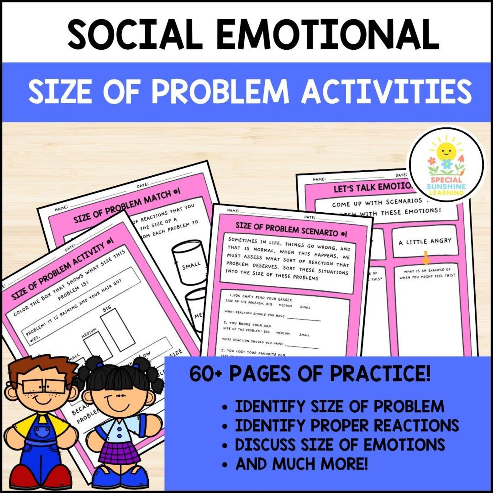 SEL: 'size of Problem' Social Emotional Activities - Etsy