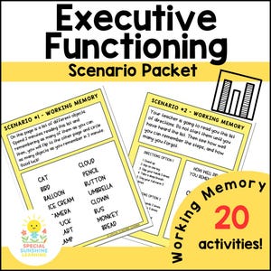 Executive Functioning Skills: "Working Memory" Scenarios & Activities