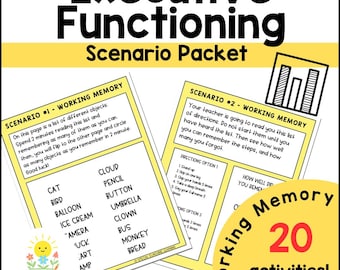 Executive Functioning Skills: "Working Memory" Scenarios & Activities
