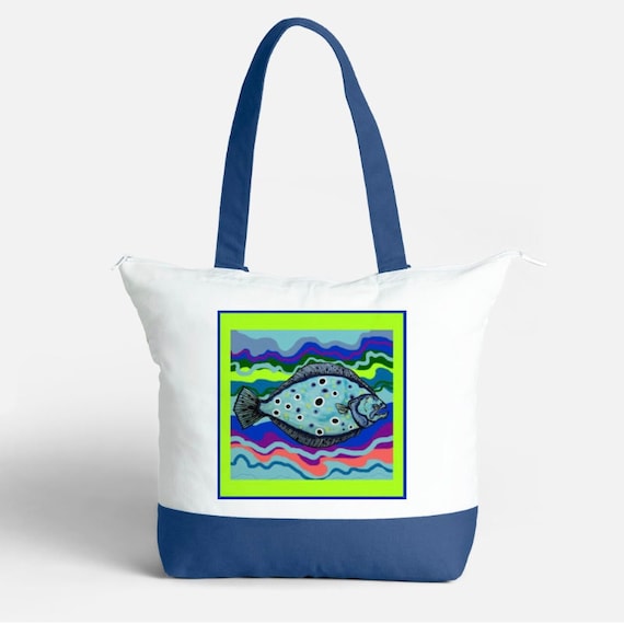 Zippered Tote Bag- Flounder