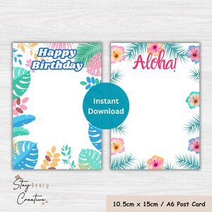 NUMÉRIQUE - Aloha - Happy Birthday - Cookie Cards - 10,5 cm x 15 cm - A6/Carte postale