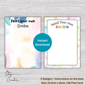 NUMÉRIQUE - Peignez le vôtre - Motifs recto-verso - Cartes à biscuits - 10,5 cm x 15 cm - A6/Carte postale