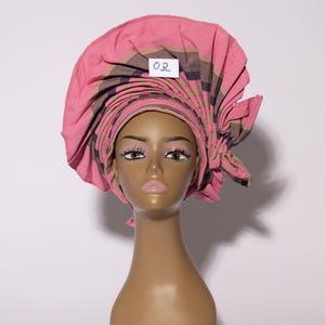 Pink African Auto Gele | Ready-to-Wear Gele | Pre-Tied Headwrap | Nigerian Wedding Hat | Aso Oke Headtie | Traditional Headgear
