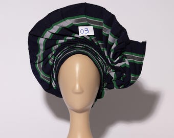 Turbante Africano Auto Gele Pre-Legato – Aso Oke Nigeriano Con Perline, Fascia Elastica Regolabile, Per Matrimoni E Feste Culturali