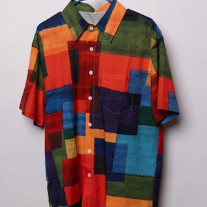 Multicolor African Men Clothing | African Shirt for Men | African Fashion | Traditional African Attire | Dashiki Shirt | Ankara Top