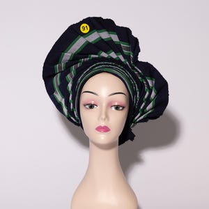 Multicolor African Auto Gele | Ready-to-Wear Gele | Pre-Tied Headwrap | Nigerian Wedding Hat | Aso Oke Headtie | Traditional Headtie