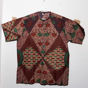 Multicolor African Print Men Clothing | African Shirt for Men | African Fashion | Traditional African Attire | Dashiki Shirt | Ankara Top
