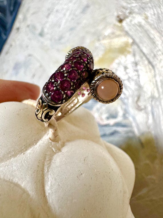 Sterling Gemstone Bypass Ring - image 4