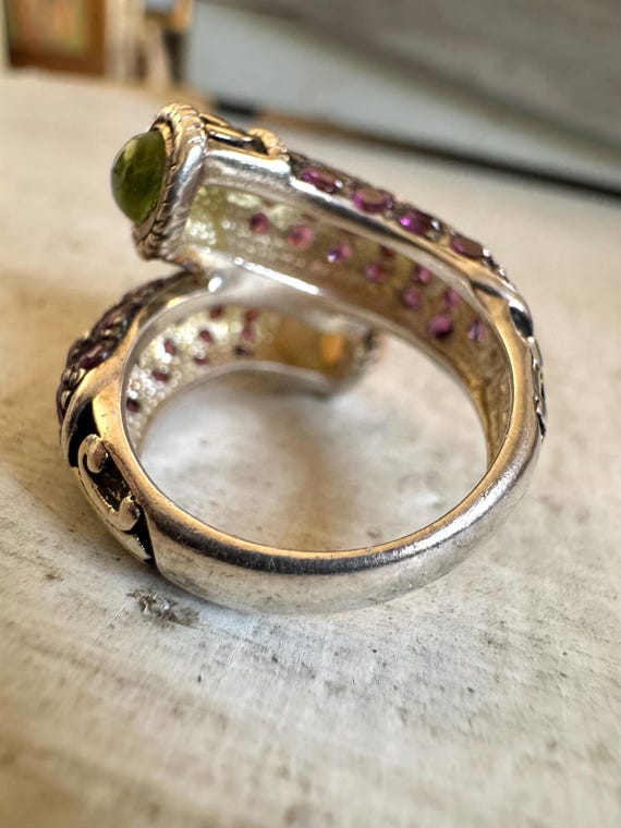 Sterling Gemstone Bypass Ring - image 2