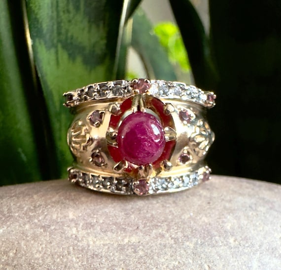 14k Cigar Band Ruby Ring - image 10
