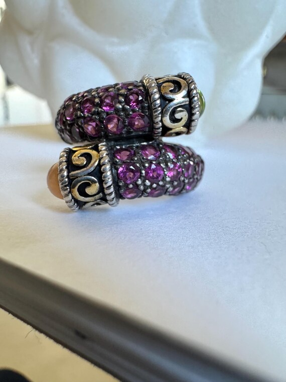 Sterling Gemstone Bypass Ring - image 1