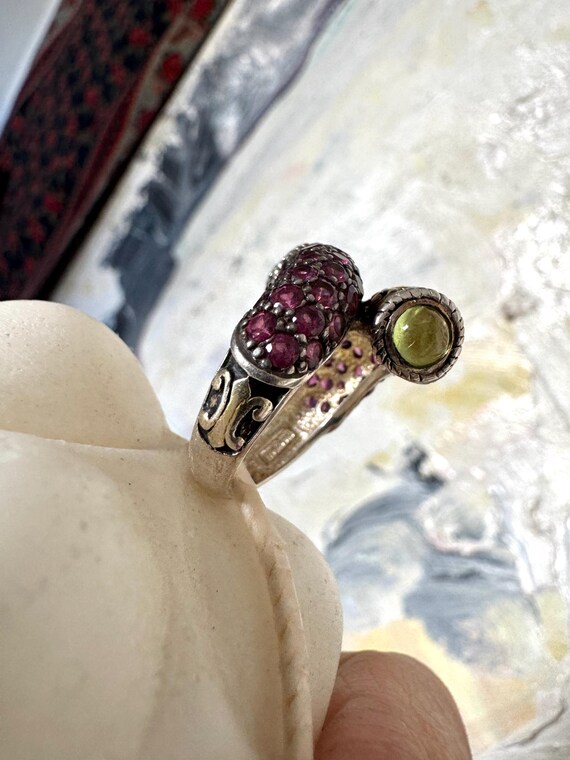 Sterling Gemstone Bypass Ring - image 3