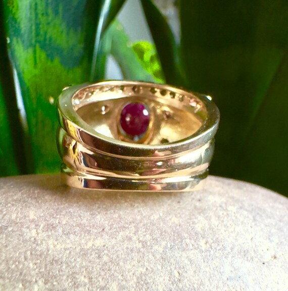 14k Cigar Band Ruby Ring - image 7