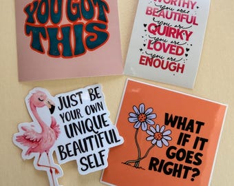 You Got This Encouragement Sticker Bundle | 4 Positive Affirmation Vinyl Stickers | Motivational Sticker Set