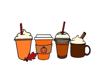 Pumpkin Spice Coffee Sticker | Fall Coffee & Pumpkin Designs | 3-Inch Vinyl Sticker