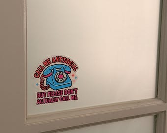 Funny Antisocial Retro Phone Sticker: Introvert Vinyl Decal