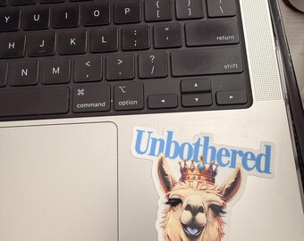 Unbothered Llama Sticker: Crowned Llama, Waterproof Vinyl (3 Inch)