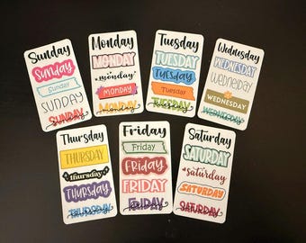 Planner Sticker Labels Set/ Days of the Week Stickers/ Reminder & To-Do Planner Stickers/ Colorful Planner Stickers
