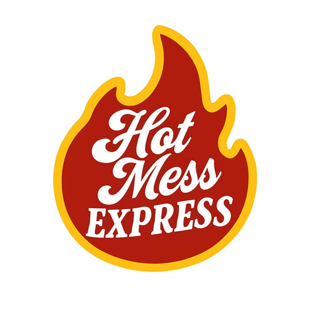 Hot Mess Express Flame Sticker – Funny Vinyl Sticker for Laptops, Water ...