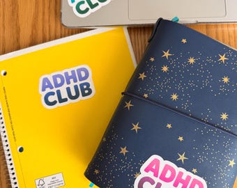 ADHD Club Sticker – Funny Neurodivergent Vinyl Sticker for Laptops, Water Bottles, and Journals