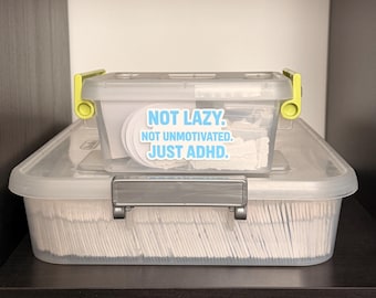 Not Lazy Just ADHD Sticker: Blue Awareness Decal