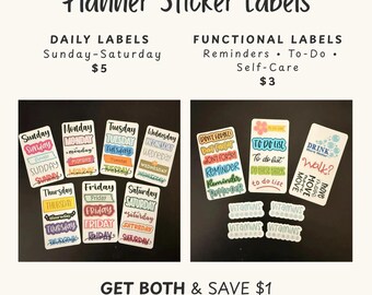 Days of the Week Planner Stickers | Daily Labels & Functional To-Do Stickers