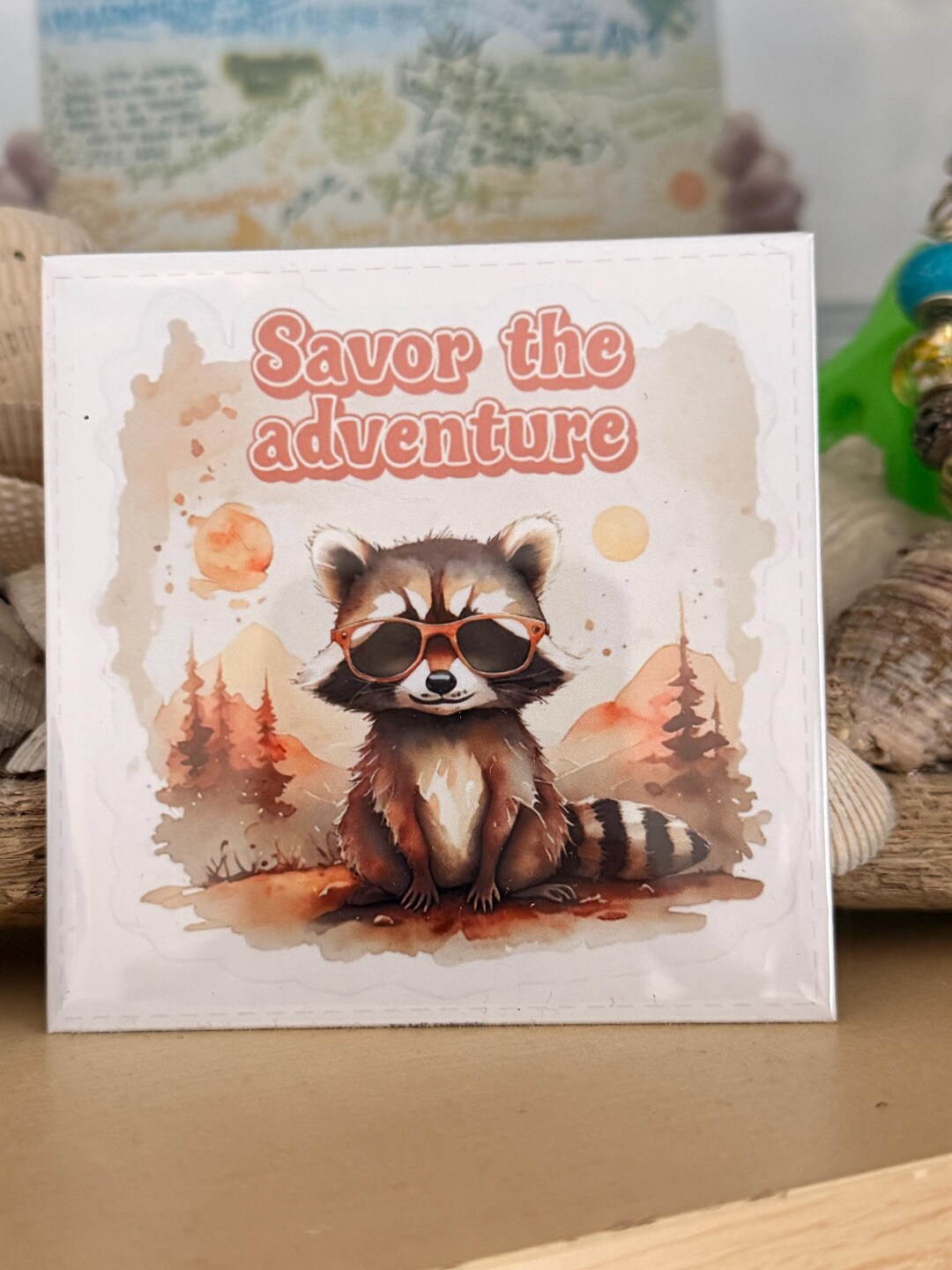 Raccoon Magnet | Savor the Adventure Quote, Woodland Gift - Etsy