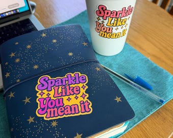 Sparkle Like You Mean It Sticker: Retro Rainbow Vinyl Decal