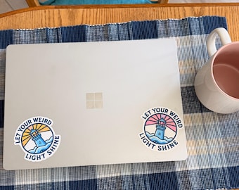 Lighthouse Vinyl Sticker: Let Your Weird Light Shine