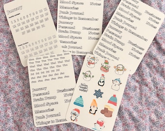 Color-in Customizable Bullet Journal Sticker Layouts