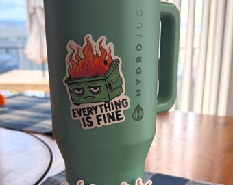 Funny Dumpster Fire Sticker: Chaos Humor, Waterproof Vinyl Decal
