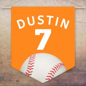 Personalized Baseball Pennant Custom Sports Décor Kids Room Wall Art For Sports Fan Baseball Gift Sports Wall Hanging Custom Name Banner Boy