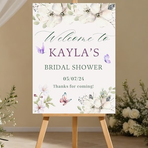 Bridal Shower Welcome Sign Floral Brunch Bridal Shower Sign White Rose Flower Bridal Shower Foam Board Greeting Sign Bridal Shower Decor