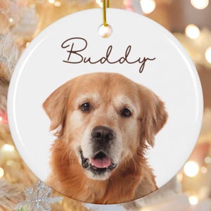Custom Pet Photo Ceramic Ornament Gift For Pet Lovers Personalized Ornament Keepsake Gift For Christmas Ornament Personalized Pet Portrait