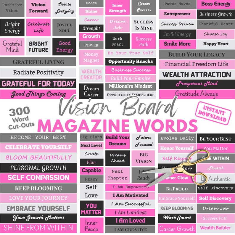 Becoming Her Vision Board Kit Printable Identity Shift & Self Concept ...