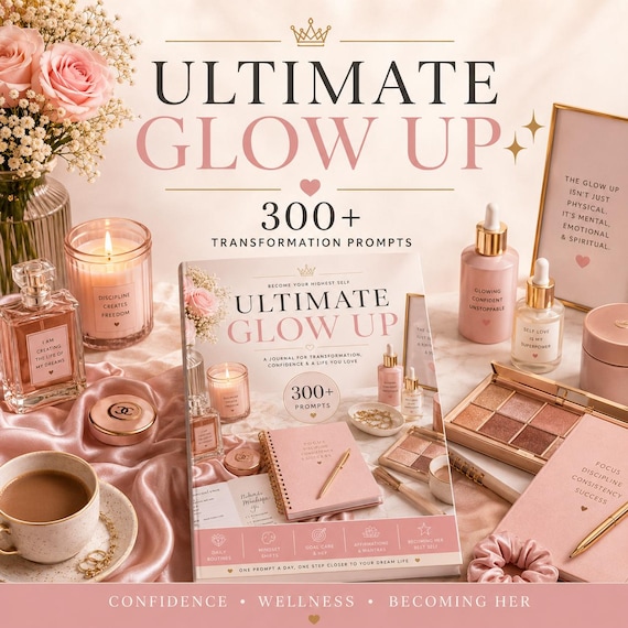 Ultimate Glow Up Journal Prompts Printable Self Improvement & Confidence Prompts Becoming Her Transformation Workbook 207