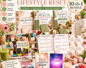 Healthy Lifestyle Reset Kit Printable Health & Fitness Planner Bundle Mindful Eating Challenge Habit Tracker Wellness Vision Board 249