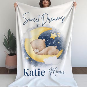 Sweet Dreams Baby Blanket Gift with Custom Name Name Blanket for Boy or Girl Personalized Swaddle Blanket Name Custom Gift Memory Blanket