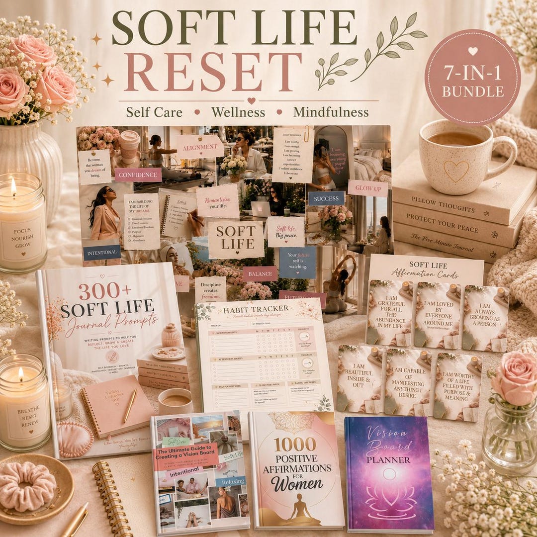 Soft Life Reset Kit Printable Self Care Wellness Bundle for Women Soft ...