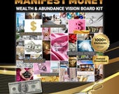 Money Manifestation Vision Board Kit Wealth & Abundance Printable Financial Freedom Planner Rich Life Mindset Bundle 156