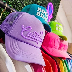 Benutzerdefinierte PUFF Print Trucker Hat, personalisierte Schaumstoff Hut, Benutzerdefinierte Caps, Schaumstoff Trucker Hut, 3D Puff Print Hut, Mesh Back Trucker Hut