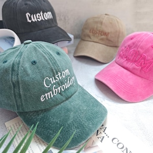 Custom Embroidered Dad Cap,Custom Embroidery Washed Hat,Sorority Hat,Unisex Baseball Cap,Bachelorette Hats,Monogram Caps Gift For Her