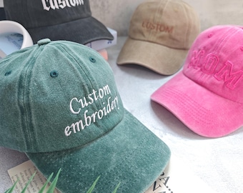 Custom Embroidered Dad Cap,Custom Embroidery Washed Hat,Sorority Hat,Unisex Baseball Cap,Bachelorette Hats,Monogram Caps Gift For Her