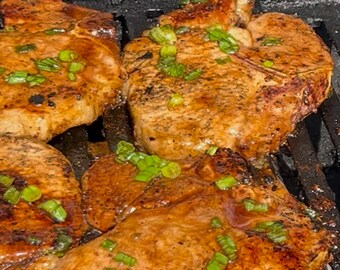 Honey apple cider glazed pork chops digital download recipe