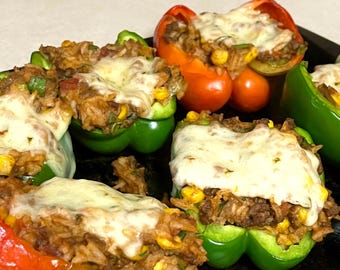 Mexican stuffed peppers recipe digital download