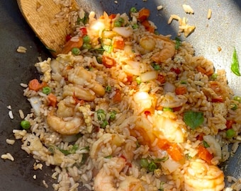 Thai basil fried rice with shrimp: Thai recipe (digital download)